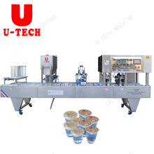 In Stock Small Automatic water jelly cone yogurt Sauce Plastic Cups sealing Line cup filling And Sealing machine Price